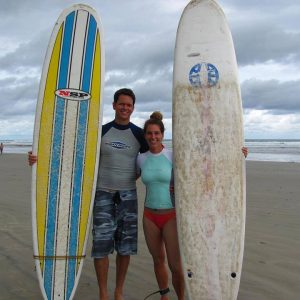 Surfers Kim and Scott at Anamaya Resort