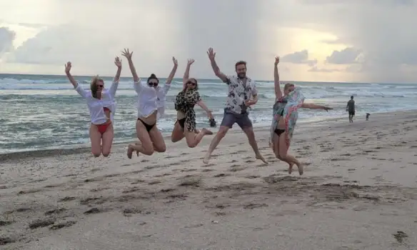 Anamaya guests on the beach