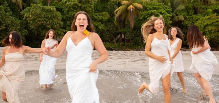 Students on the beach in Costa Rica
